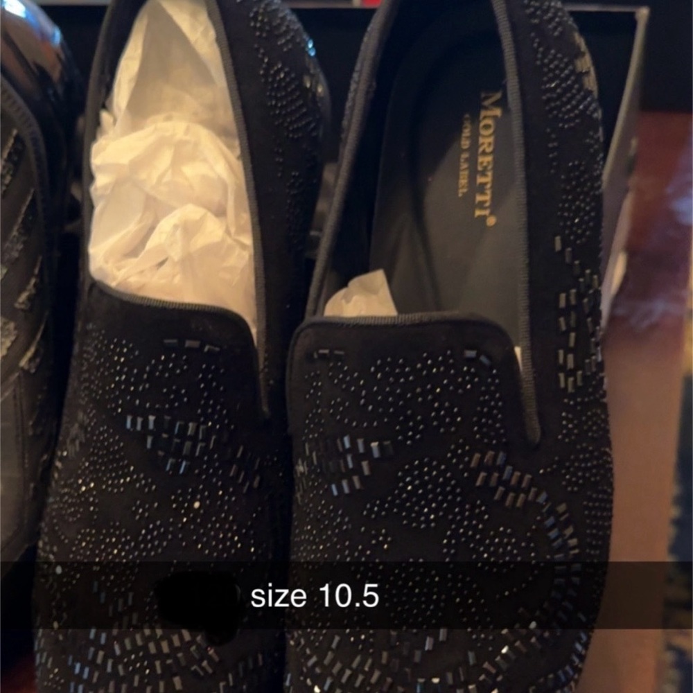 NasonMoretti Black Loafers with Shimmery Embellishments